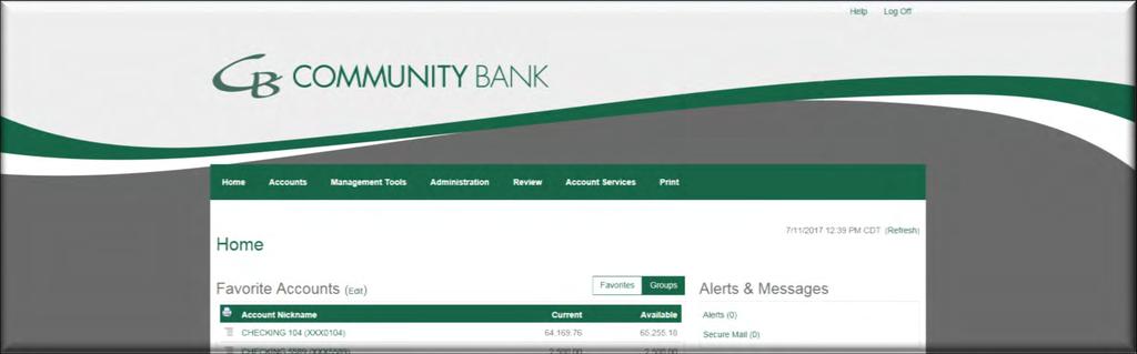 Accounts Tab Accounts Tab Corporate Internet banking websites provide users the ability to view account information in a variety of ways.
