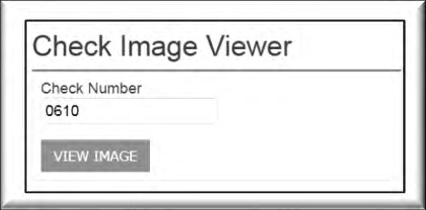 Accounts Tab Check Image Viewer Images can be viewed on all check transactions except current business day.