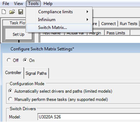11 Keysight N8841A CAUI-4 Electrical Performance Validation and Conformance Software - Data Sheet Switch Matrix Support for Multi-Lane Channels The Keysight switch matrix software option for the