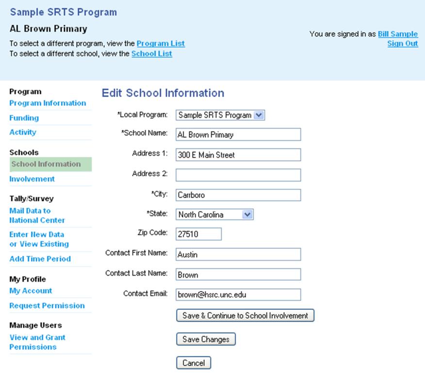 Step 3. Review the school info by clicking View/Edit in the Information column.