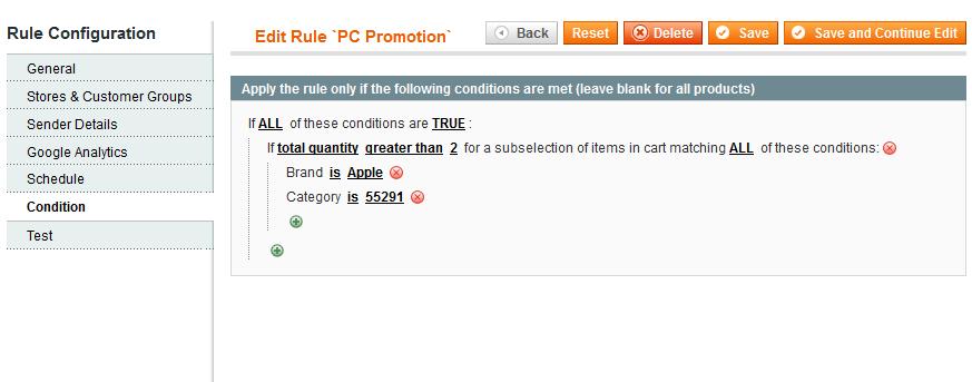 2. Rule creation: Rule Conditions When you configure the rules regarding order statuses you can see the additional