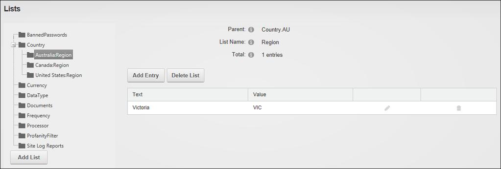In the Entry Value text box, enter the identifier of the first entry of the list. E.g. VIC 8. Optional.