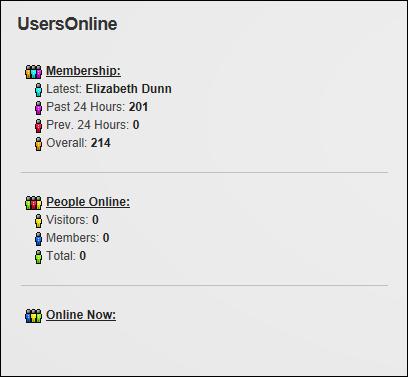 The following messages are displayed on the UsersOnline Settings page of all Users Online modules if the module is