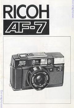 Ricoh AF-7 This camera manual library is for reference and historical purposes, all rights reserved. This page is copyright by, M. Butkus, NJ.