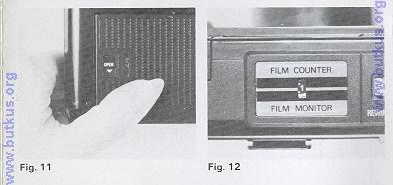 If no number appears in the Exposure Counter window, the film is not loaded correctly. Please reload the film. (Fig.