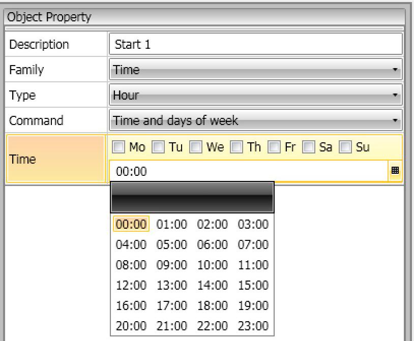 COMMAND Select the command mode among Time, Time and date, and Time and