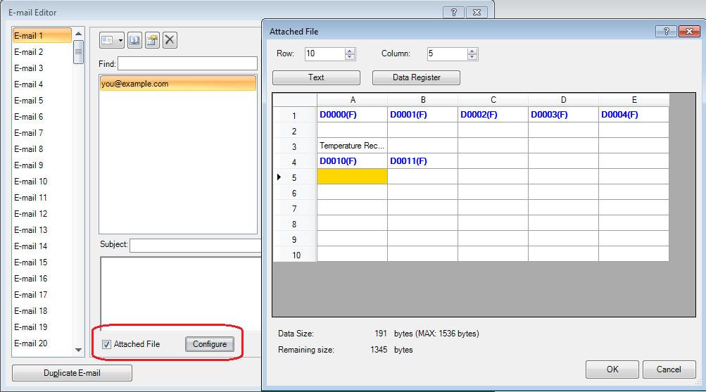 Email Attachment Improved Specification User now has option to attach a CSV file when an email get