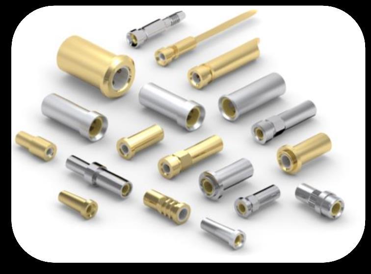 Our Products Pin Receptacles Machined Shell Multifinger Contact Multifinger Contact Features Multiple points of contact provide a reliable gas tight seal Wide pin