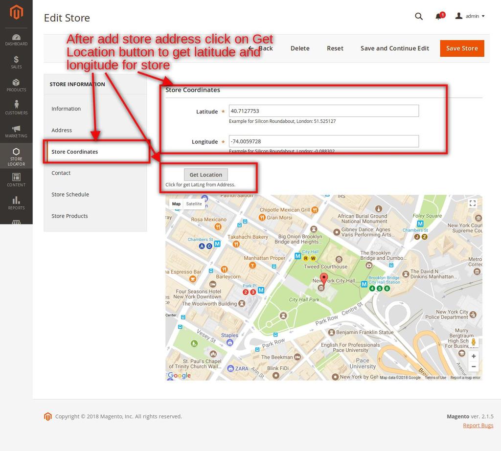After fill up address click on Get Location button to get LatLng from your address.