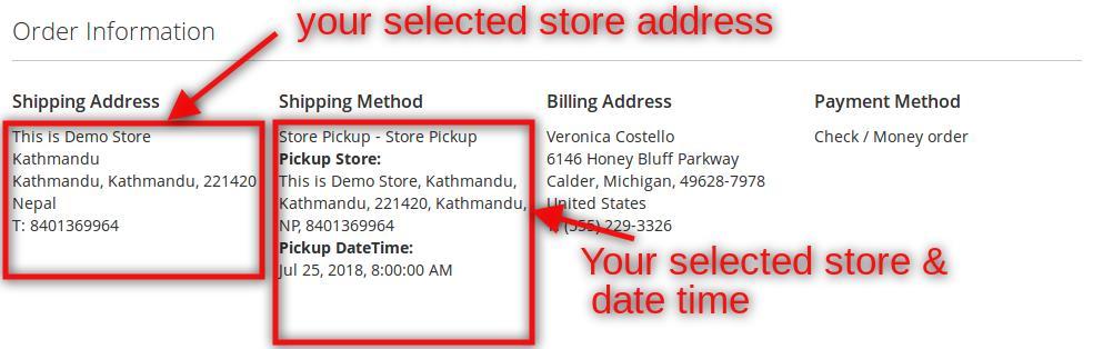 Here, customer can see their selected store in account