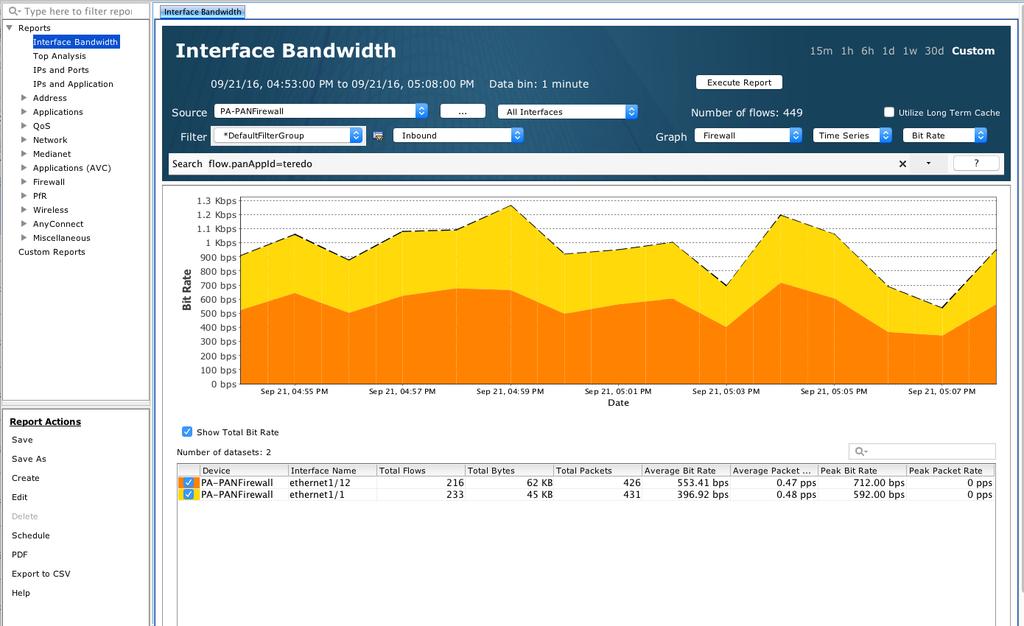From LiveNX s Flow Reports we can also look at all the applications and the bandwidth each is consuming.