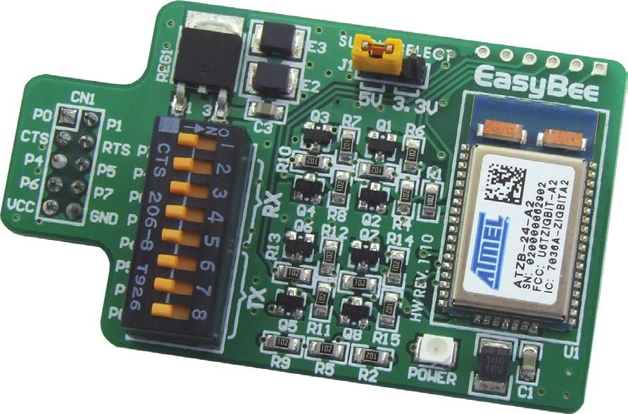 EasyBee Additional Board The EasyBee additional board is used for wireless communication between a development system and a device.