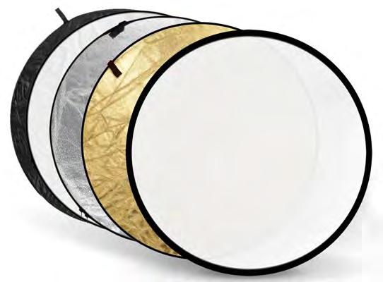 110cm 5in1 Reflector Weight (kg) 0.2 Dimensions - Length (mm) 1100 Width (mm) 1100 Depth (mm) 5 Additional Notes 5 in 1 multi photo reflector disc 43 inches / 110 cm.