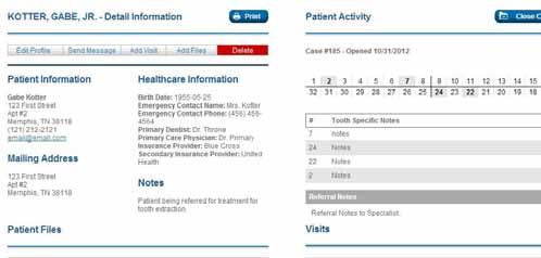 The Patient Detail Information displays all patient