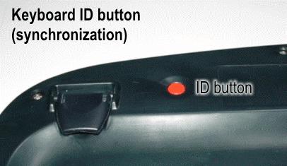 3. Then press the ID button on the bottom of the keyboard once. Typhoon Wireless Office Desktop Keyboard ID button Note: The whole procedure should be complete within 25 seconds. Remarks: 1.