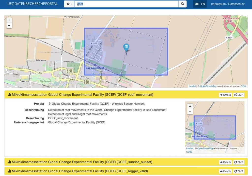UFZ approach: IT tools (II) Exploring all kinds of UFZ data (internal and external access) UFZ Data Research Portal (DRP) Geo-referenced data Keyword- and Mapbased