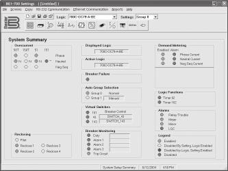 BESTCOMS SOFTWARE Free, easy to use settings program BESTCOMS allows you to: BESTCOMS Screen, showing at a glance which relay functions have been enabled Enter settings and BESTlogic logic equations
