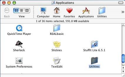 2. In the Applications folder, open the Utilities folder. 3.