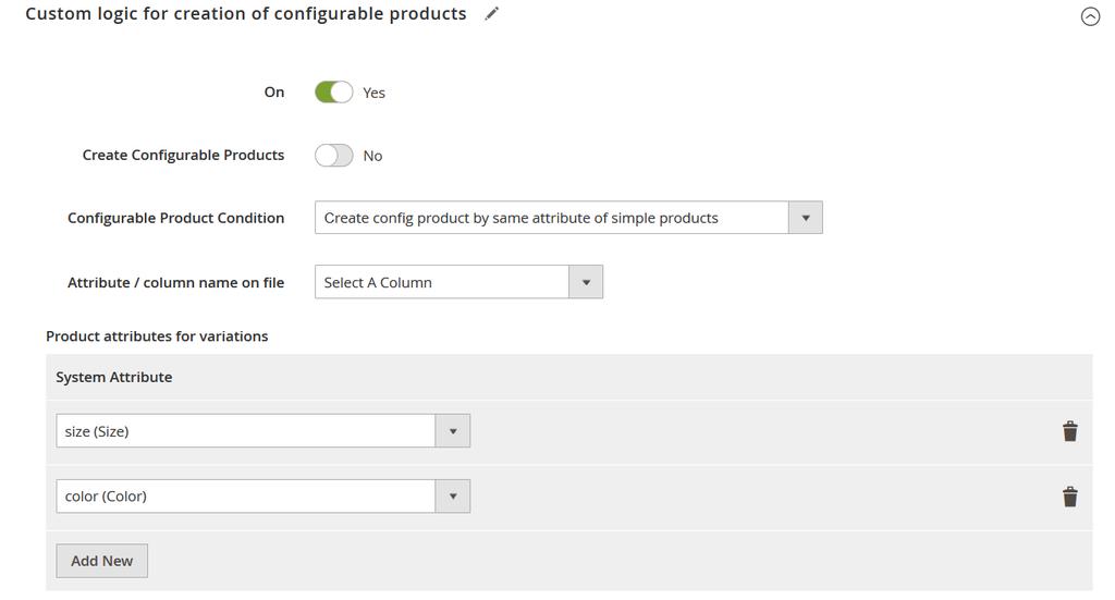 Step 5: Custom logic for creation of configurable products You will need to use this section if your import table contains configurable products and you want to create them for your product catalog.