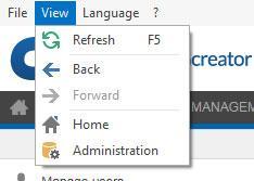 Off-line Application 5.1.1.2 View Figure 75 Figure 75 illustrates the activated menu item View. 5.1.1.2.1 Update By clicking menu item Update (Figure 75), you can refresh the currently opened page and this way reload its content.