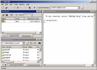 The Matlab Environment Matlab is an interpreted language Commands (Statements) are typed into the COMMAND Window and executed immediately Variables are allocated in memory as soon as they are first
