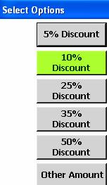 Manager Discounts Percentage of Full Ticket This function discounts everything including previously discounted