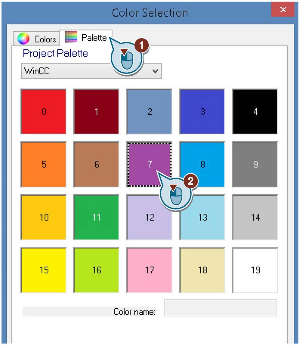 If you want to apply predefined colors, select the color palette in the "Color