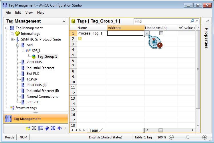 Configure communication 4.7 Creating a process tag 3. Click ".