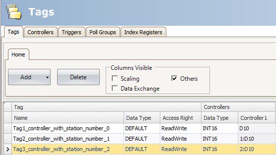 Section4Tags Index Registers Using Index Registers for Station Handling Related information Index Registers With index addressing, it is possible for the operator to select from which tag an object
