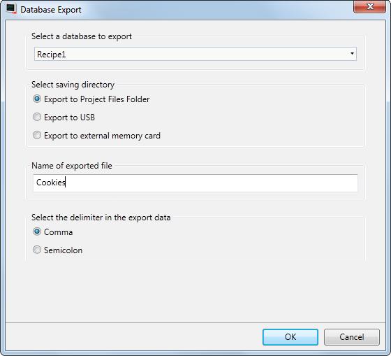 Recipe Export Section 13 Recipe Management Recipe export is not supported during project simulation.