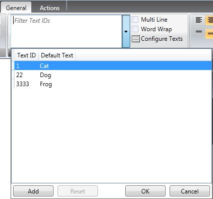 Section 17 Language Management Text ID The Text ID browser consists of two tabs, one for using Text ID and one for using Dynamic Text ID.