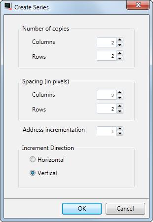 Section 3 Development Environment Objects 3. Fill in the number of objects to add and make settings for the address incrementation, and click OK.