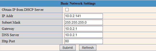 - Network Basic Network settings a.