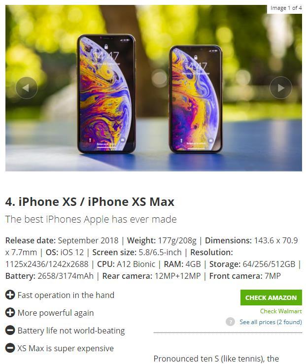 Phones iphone XS & XS Max A12 Bionic 4GB RAM 64-512GB 5.8/6.