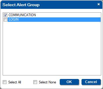 6. To set the groups of alerts (Alert Groups) that are relevant to this e-mail recipient, click Edit>> in the Alert Groups cell. The following window appears: 7.