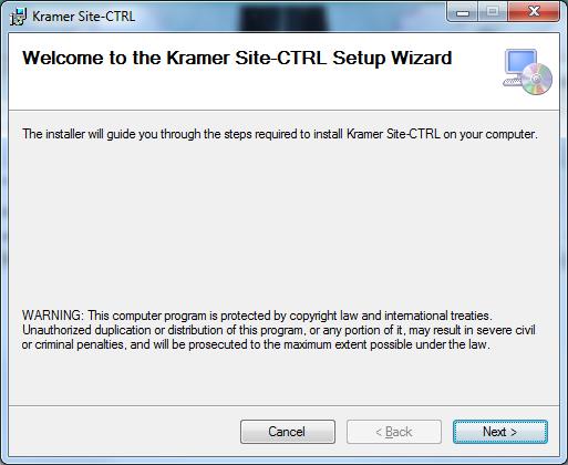 2. Extract the file Kramer Site-Ctrl.