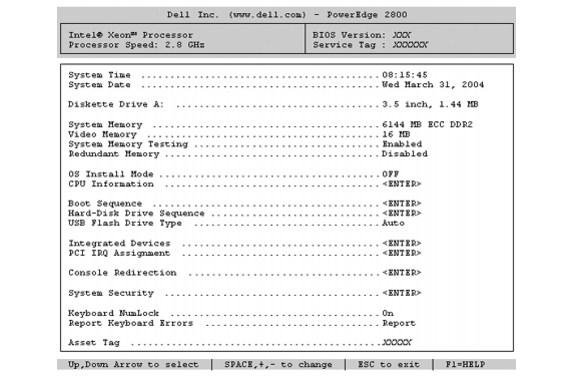 When you enter the System Setup program, the main System Setup program screen appears (see Figure 3-1)