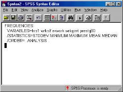 By pressing paste- SPSS will paste the Frequency command into a syntax file.