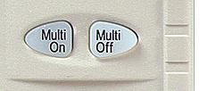 In addition to the individual output on/off buttons of the MX100T, there are further buttons for Multi-On and Multi-Off.