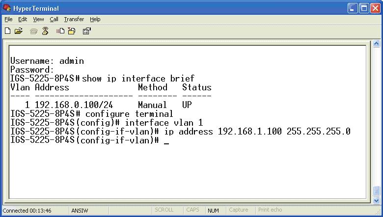 Configuration of the IP Address 3. At the # prompt, enter the following command and press <Enter> as shown in Figure 6-2.
