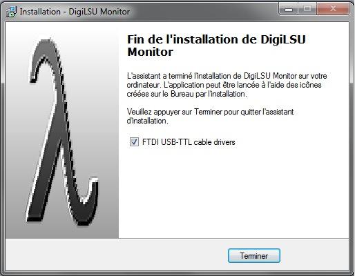THQtronic SOFTWARE DC4D MONITOR Communication between PC and DigiLSU can be achieved only with the cable USB-TTL from FTDI. Reference TTL-232R-5V-AJ is sold as an option.