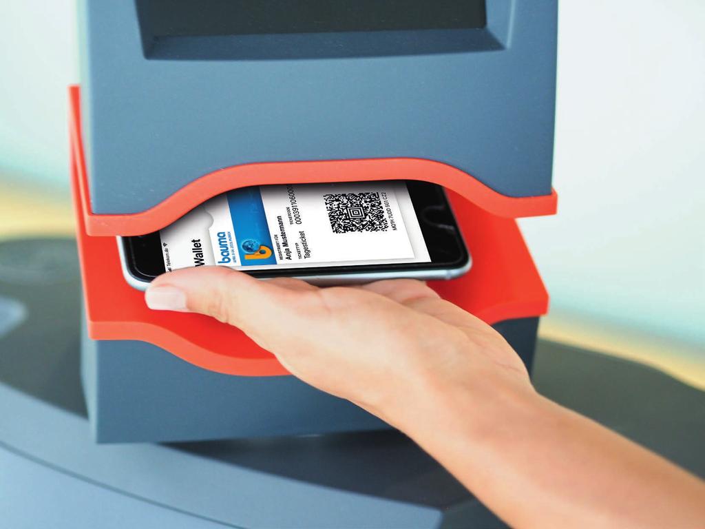 At bauma 2019, for the first time, you will be able to also use the ticket on your smartphone, smartwatch and tablet computer. Contact Messe München GmbH bauma Messegelände 81823 München Germany Tel.