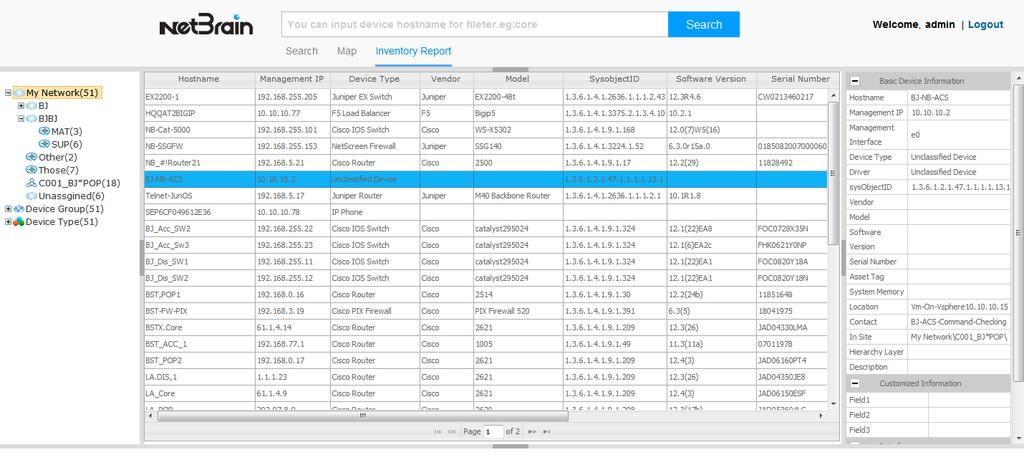 2.3 Thin Client View Inventory Report The Inventory Report tab displays discovered devices and