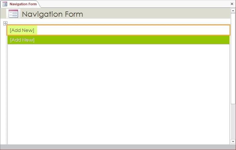 We ve now created two new forms, one exclusively for data lookup and the other exclusively for data entry. Now let s create a navigation form so that the new forms are easy to identify and access.