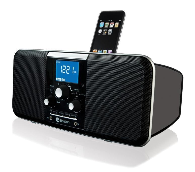 Duo-I Plus Apple universal ipod dock w/am/fm tuner Front panel preset buttons High contrast LCD display Interchangeable metal perforated grilles Front mounted 3.