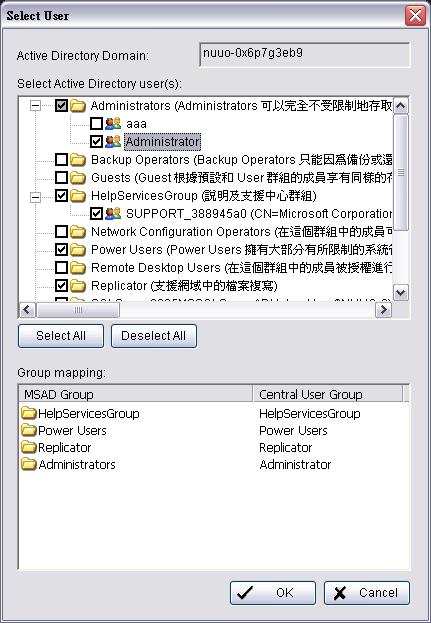 User Groups and Users To add / remove / synchronize a Windows User: 1. Right-click on the User folder icon, then click Add/Remove/Sync. Windows User. The Select Group / Select User window appears. 2.