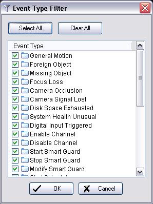 Source Device, Owner, and Time. In addition, the number of displayed alarm events can be controlled (see page 64).