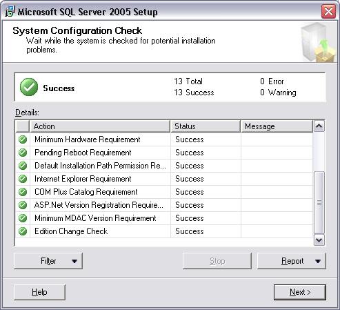 In the Welcome to the Microsoft SQL Server