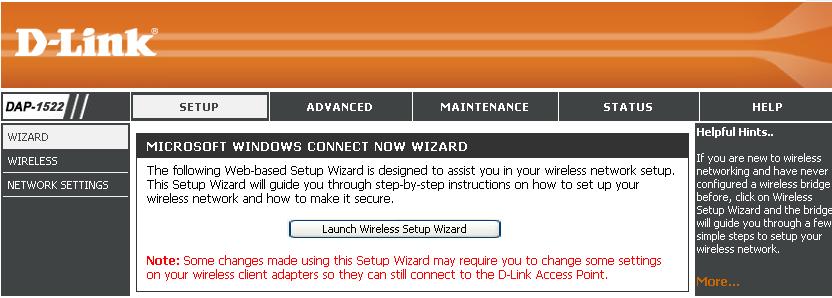 Setup Wizard This wizard is designed to assist you in configuring the wireless settings for your bridge. It will guide you through step-by-step instructions on how to setup your wireless network.