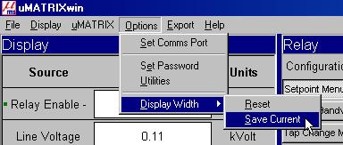 2.5 µmatrixwin Screen Layouts (Continued) The display width of each panel can be adjusted to suit a particular PC window and saved using the OPTIONS, DISPLAY WIDTH, SAVE CURRENT command.